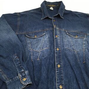 Marithe Francois Girbaud Mens M Long Sleeve Denim Button Down Shirt Vintage